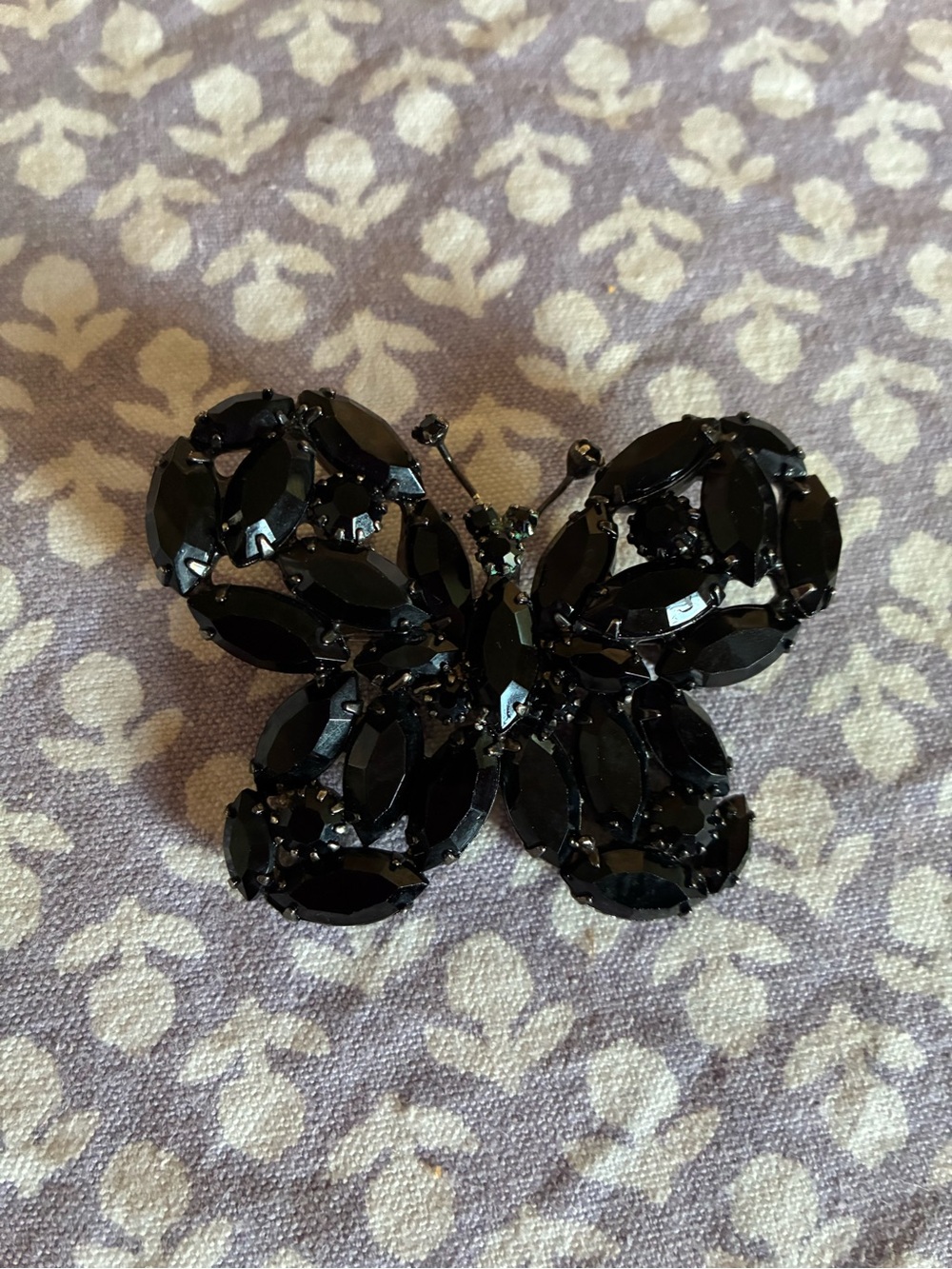 Black Crystal Butterfly Brooch - Elegant Women's Jewelry